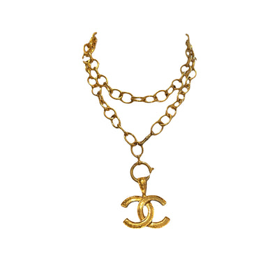 CHANEL Large CC gold necklace/belt vintage with box