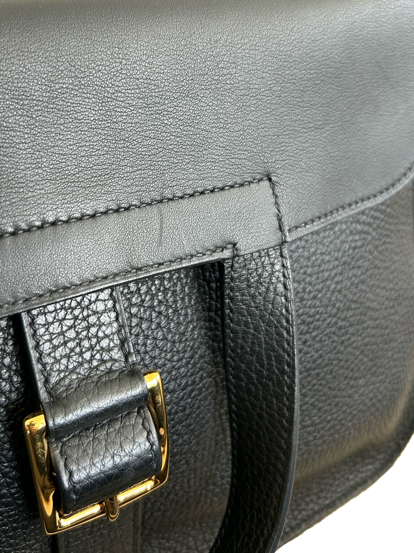 HERMES Alzan 31 Noir Clemence Leather with Gold Hardware