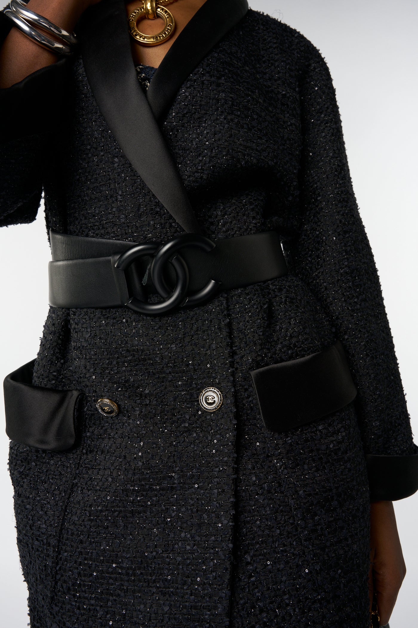 CHANEL so black large belt runway 2020