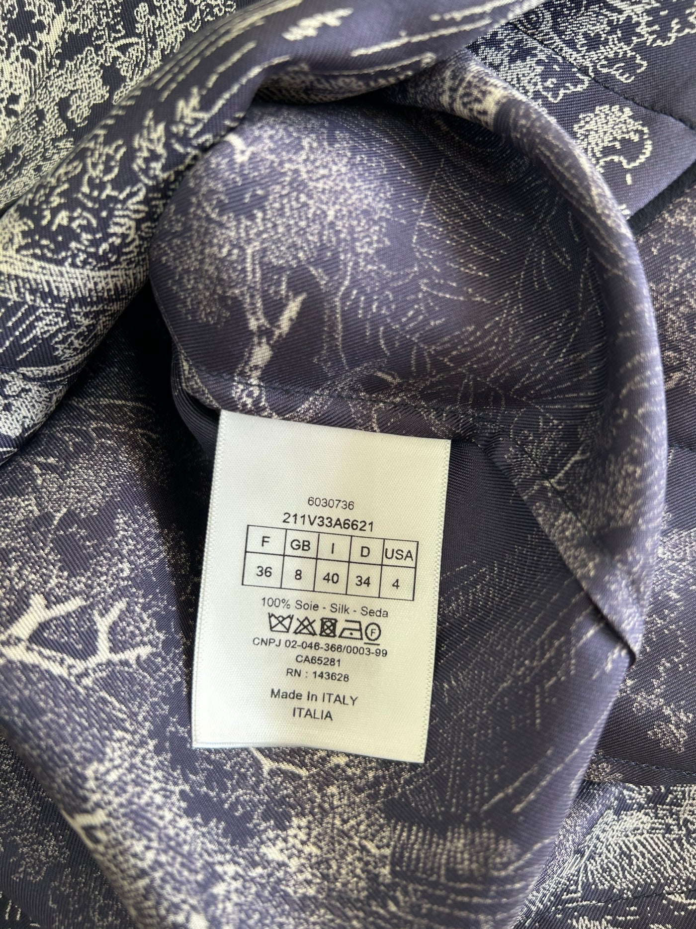 CHRISTIAN DIOR Silk Toile De Jouy blouse size 36fr oversized