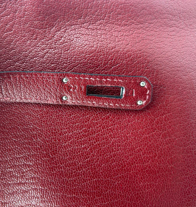 HERMÈS Kelly 35 chèvre rouge H with palladium hardware