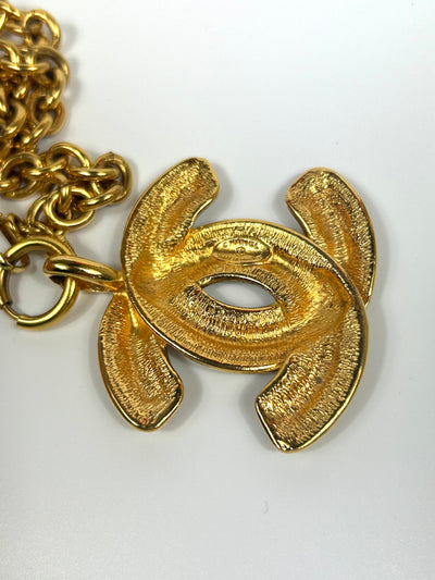 CHANEL XL quilted CC pendant chain vintage 1980's