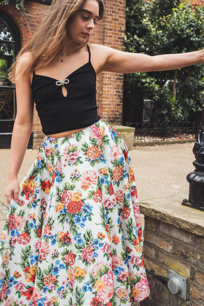 EMILIA WICKSTEAD basketwave floral maxi skirt