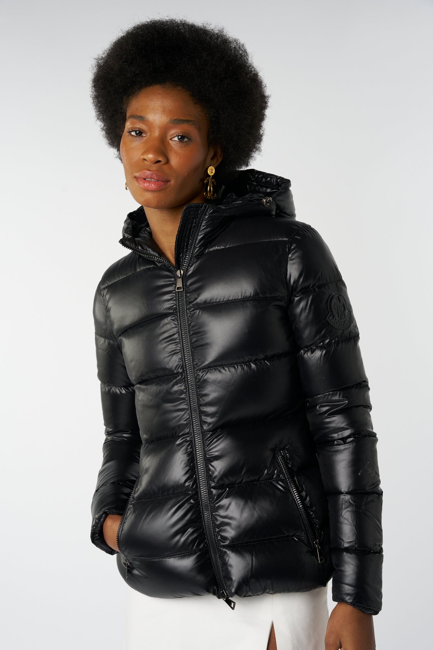 MONCLER black puffer jacket size 0