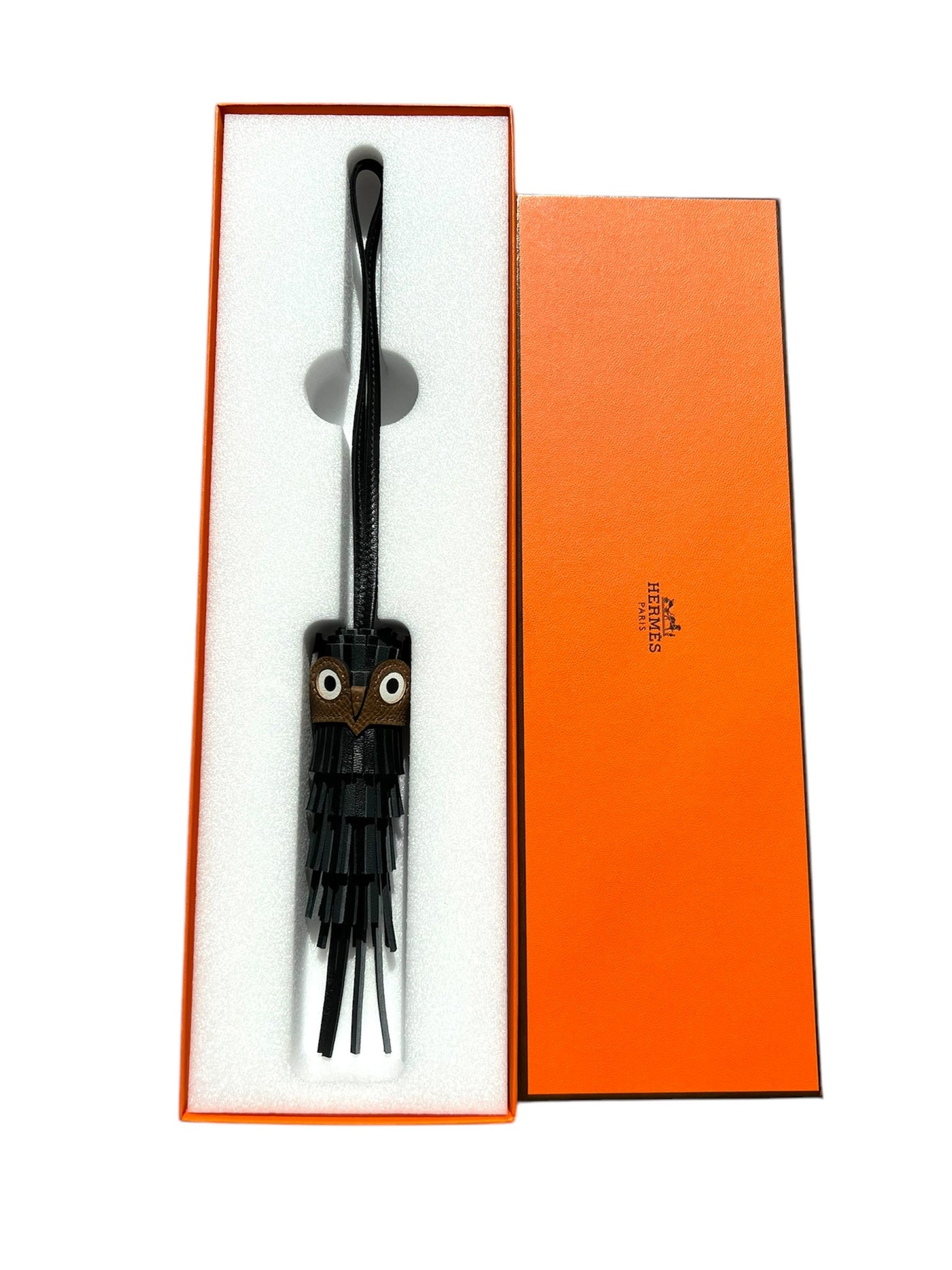 HERMES chouette leather charm brand new in box