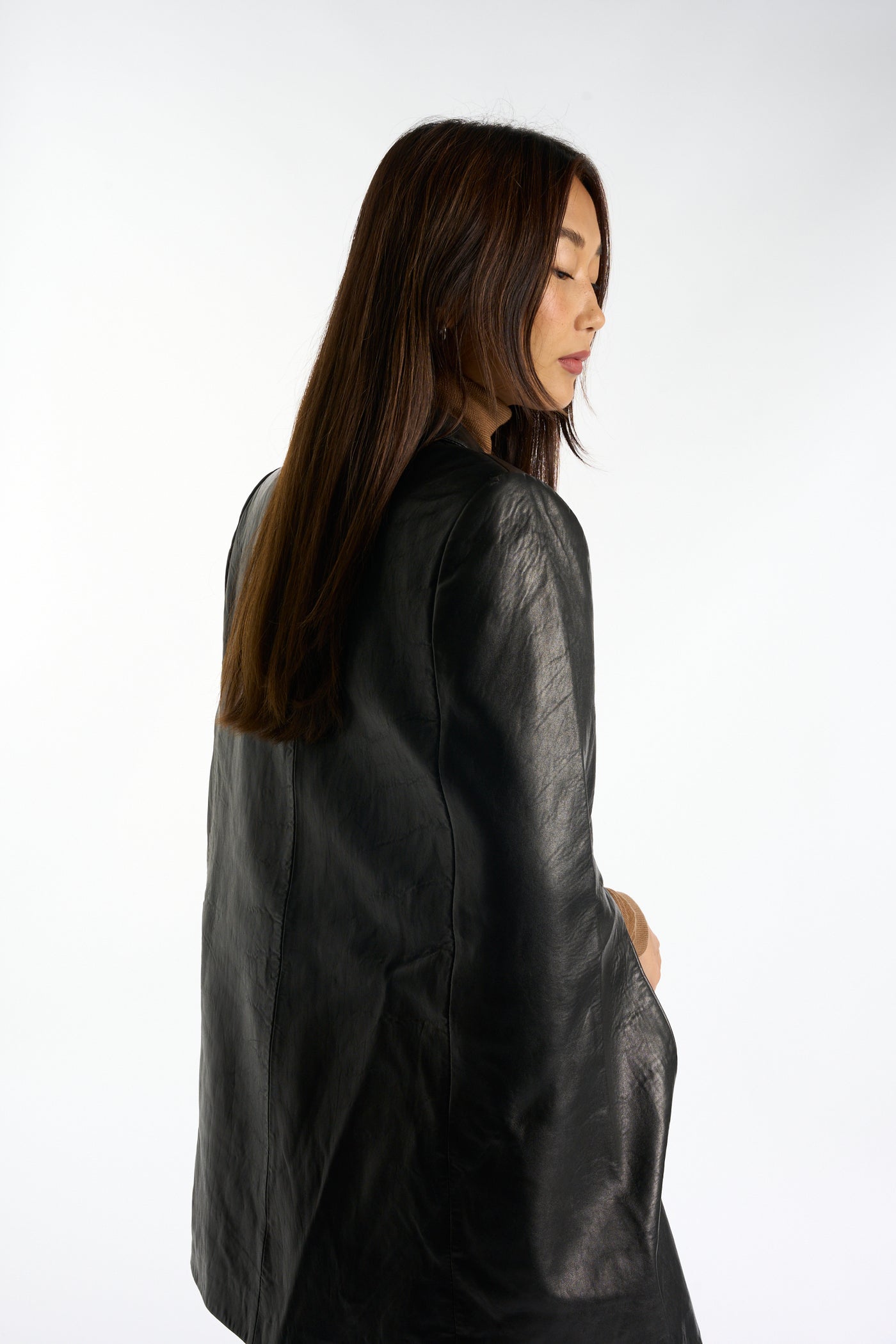 SAINT LAURENT leather cape size 40fr