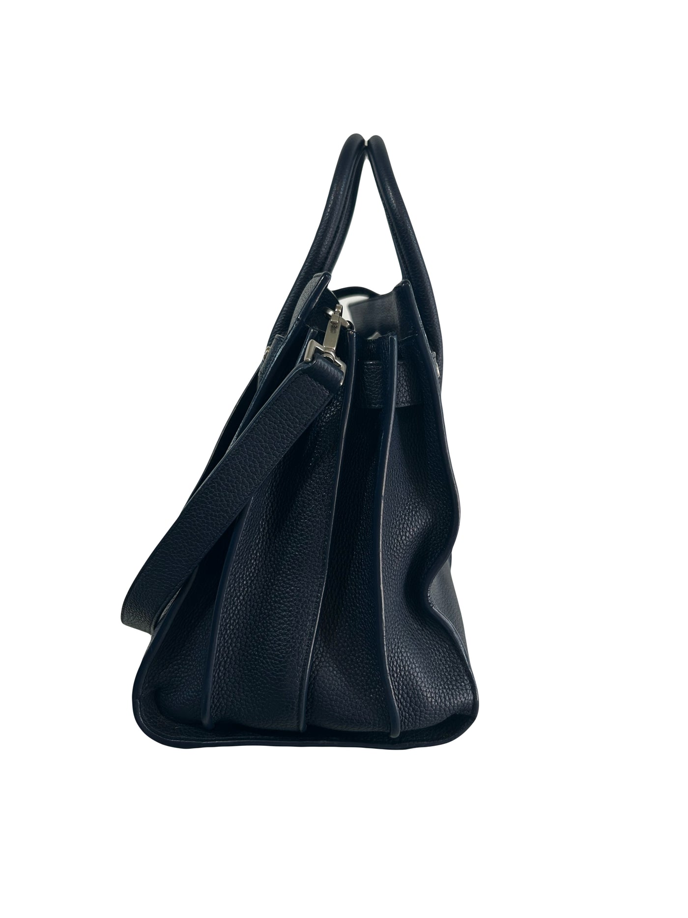 SAINT LAURENT Sac De Jour  medium navy grain supple leather with strap