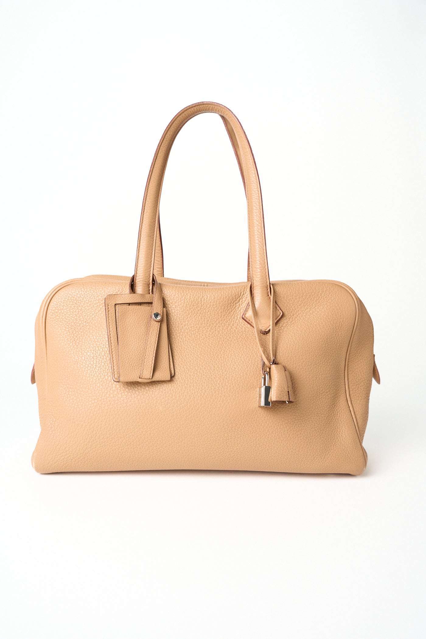 HERMES Victoria 35 clemence leather palladium hardware handbag