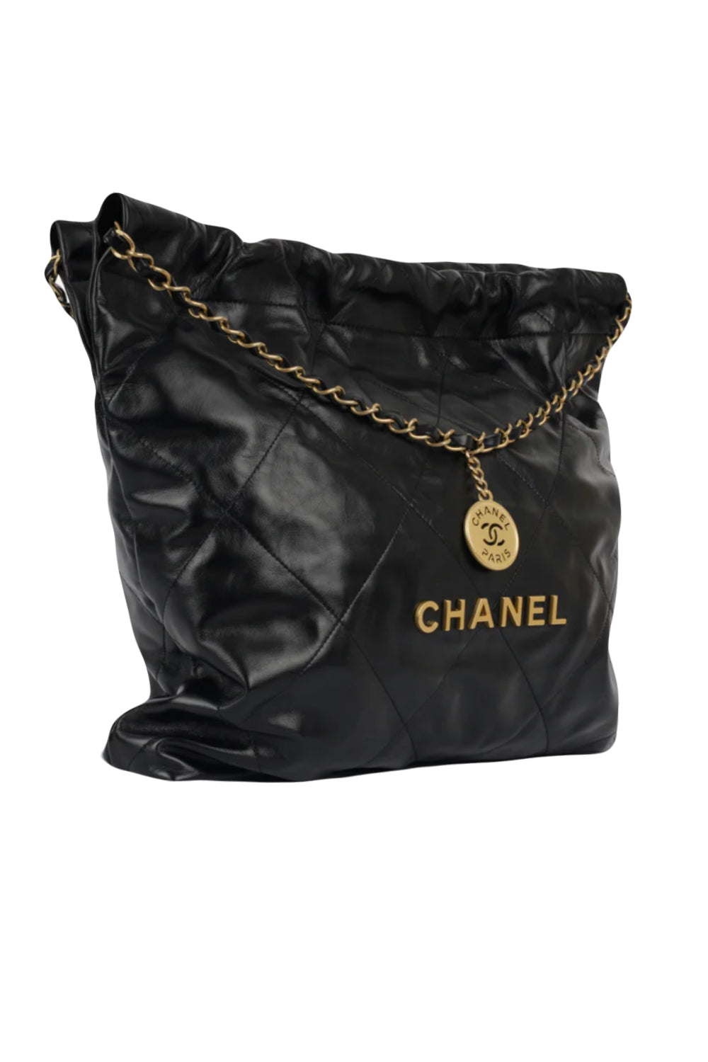 CHANEL 22 black leather handbag with gold hardware never worn