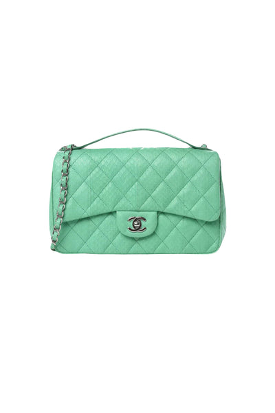 CHANEL Snakeskin Easy Carry Medium Bag with box