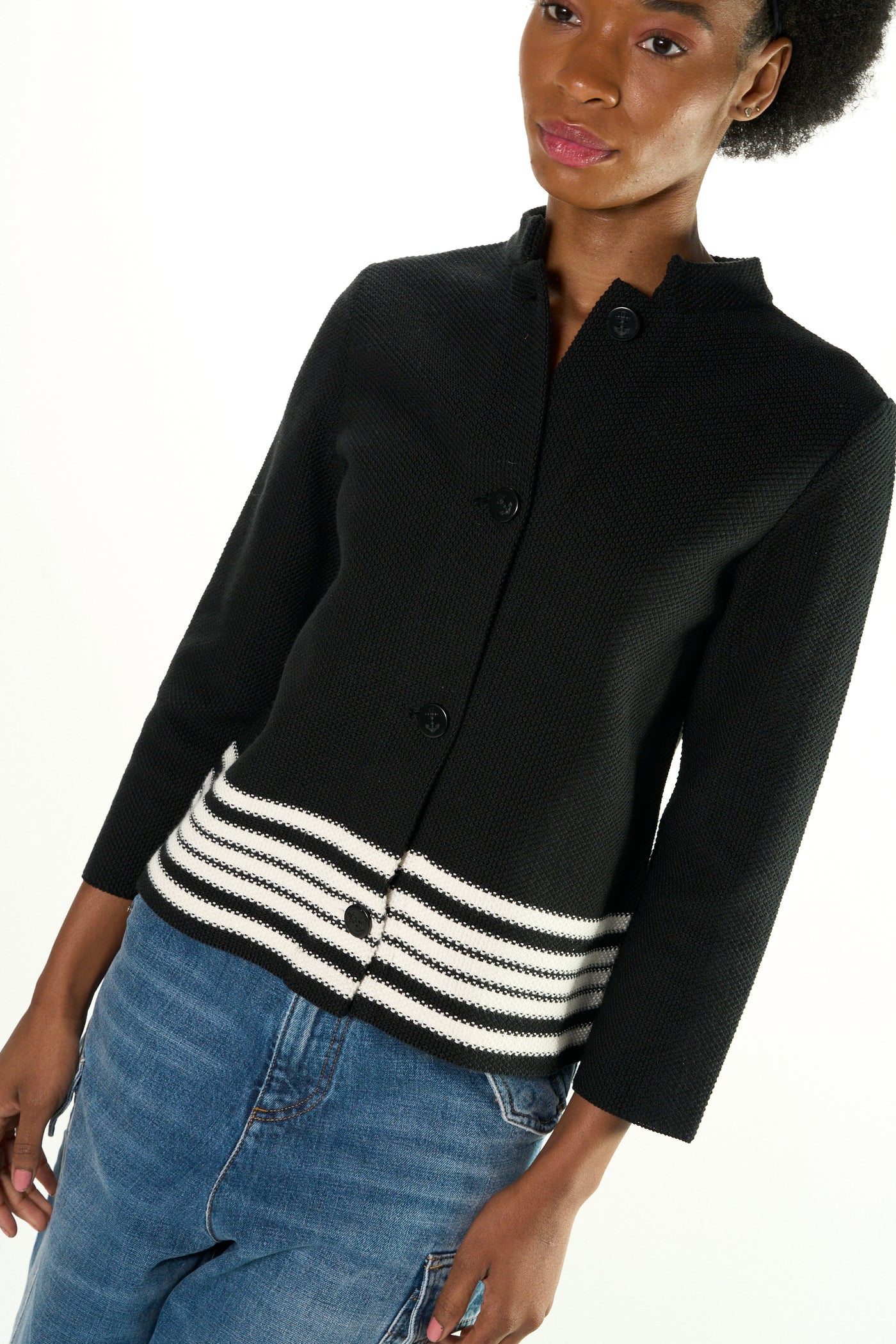 CHRISTIAN DIOR black and white signature cardi jacket