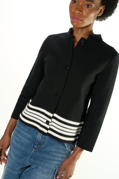 CHRISTIAN DIOR black and white signature cardi jacket
