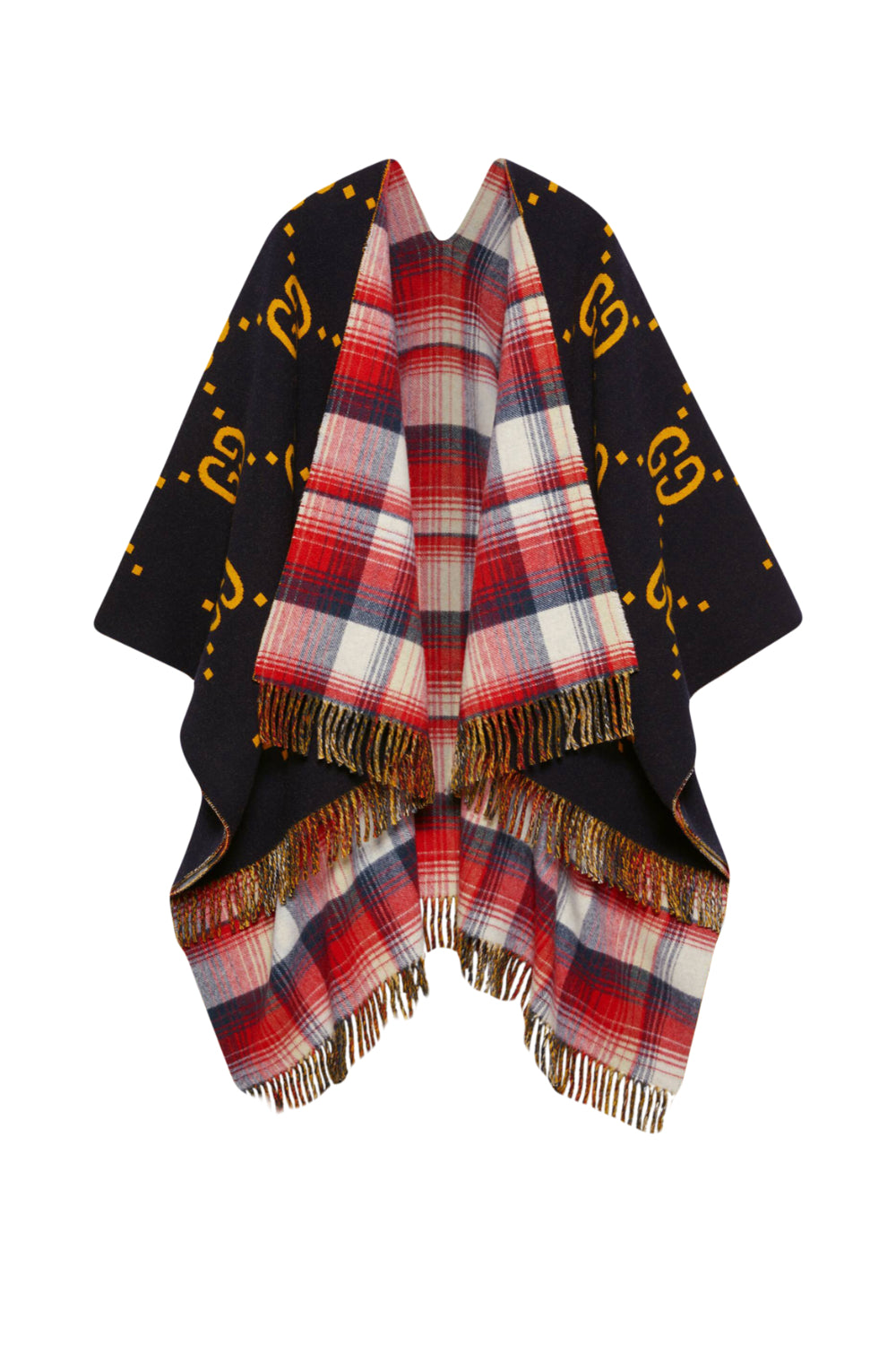 GUCCI wool reversible shawl cape FW19 runway