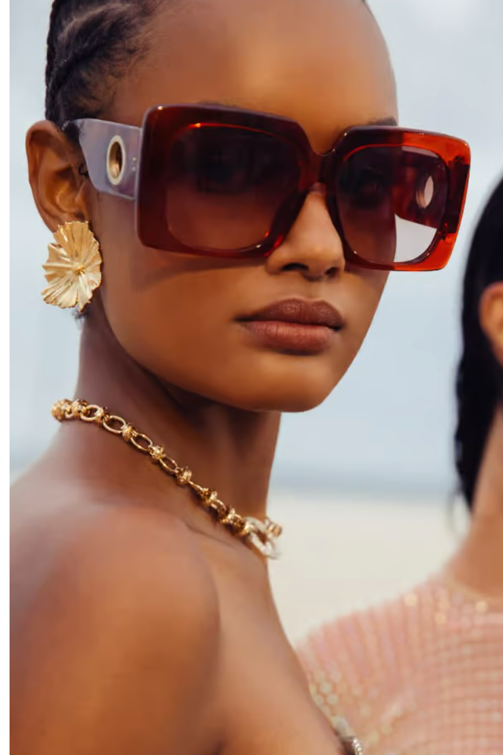 Linda Farrow Tortoiseshell Oversized Cat Eye Sunglasses - Brown/Amber Dunaway Sunglasses in Tortoiseshell Frame | LINDA FARROW  main image 4
