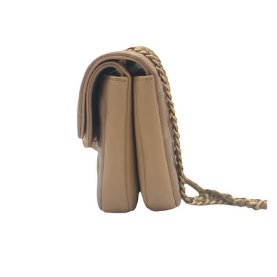 CHANEL Gold Bronze Double Flap handbag with box