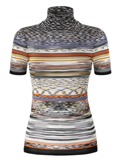 MISSONI A/W 2026 Two Pieces Set Pleated Knit Skirt and Roll Neck Top size 40it
