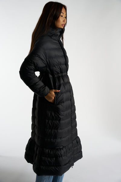 MONCLER black long puffer jacket size 0 oversized