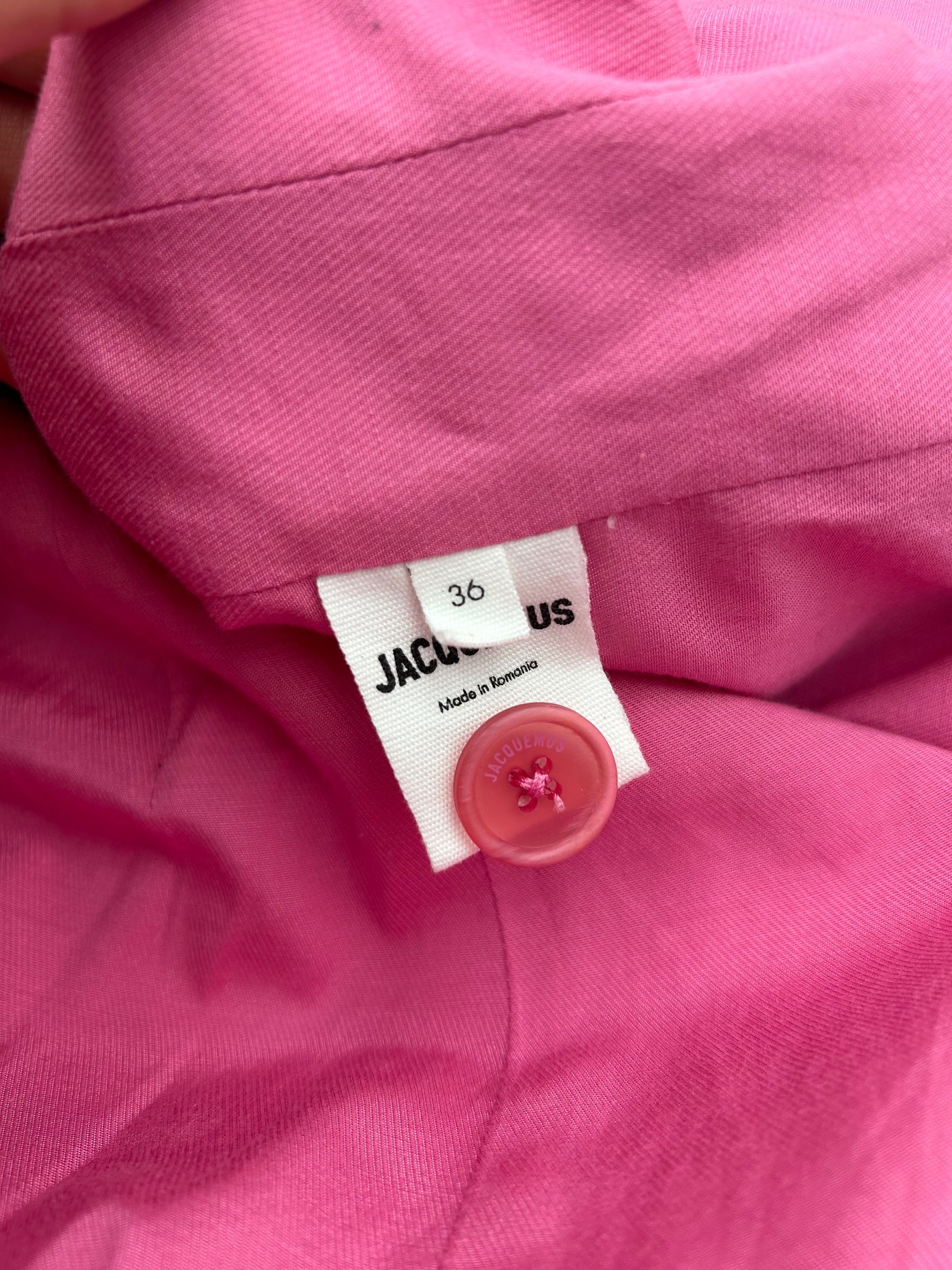 JAQUEMUS pink two pieces suit size 36