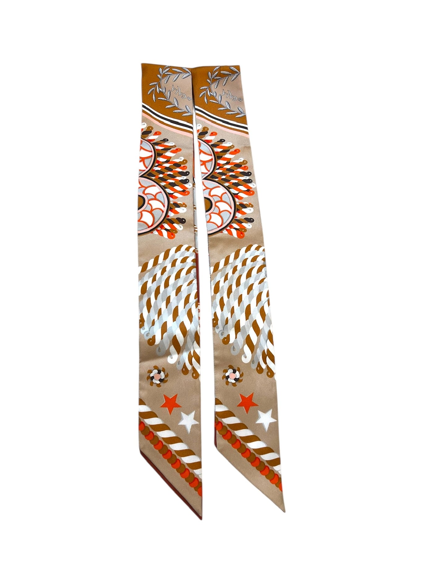 HERMES Epaulette de Gala pair of silk Twilly unworn with box