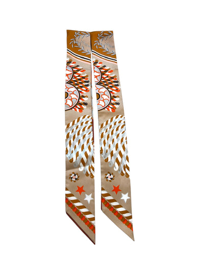 HERMES Epaulette de Gala pair of silk Twilly unworn with box