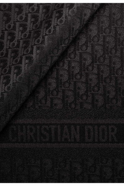 Christian DIOR oblique black mettalic large shawl