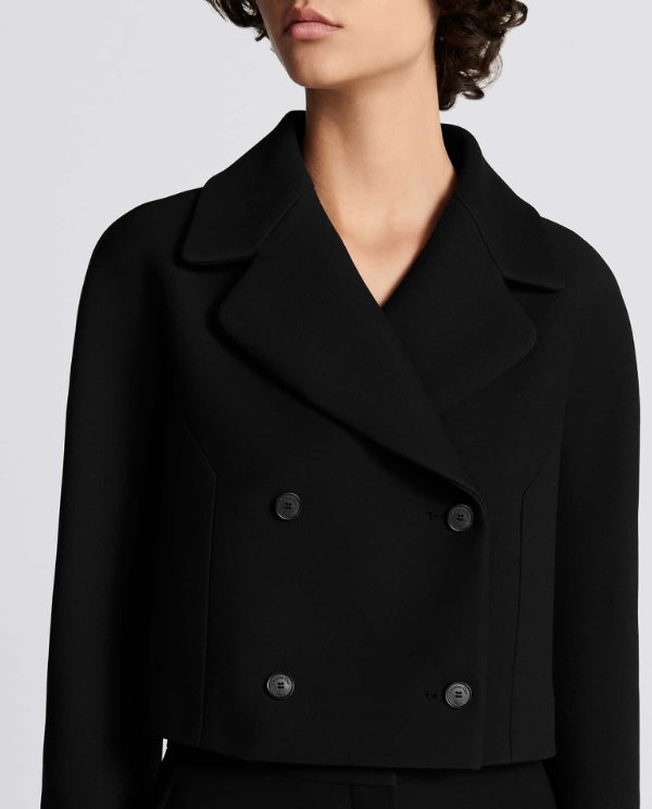 CHRISTIAN DIOR black double breasted cropped jacket