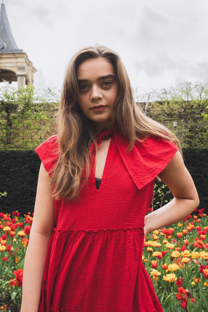 WIGGY KIT red ruffled maxi dress size M RRP approx. : £385