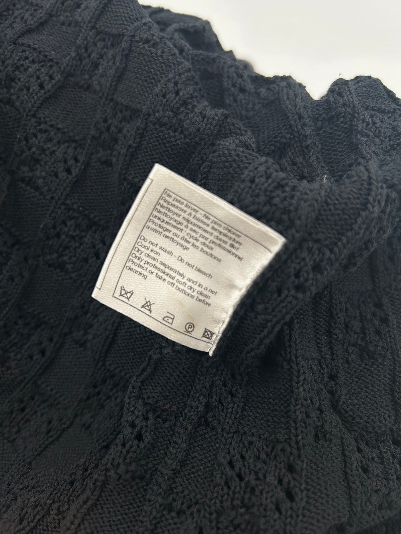 CHANEL black cotton knitted cardigan with CC buttons size small