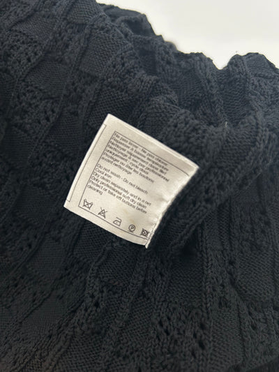 CHANEL black cotton knitted cardigan with CC buttons size small