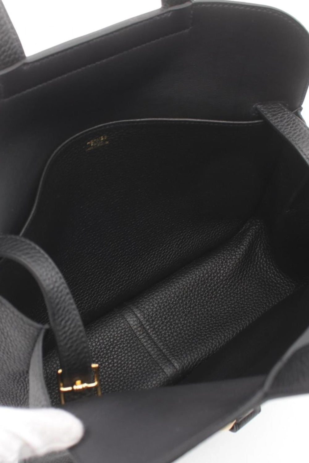 HERMES Alzan 31 Noir Clemence Leather with Gold Hardware