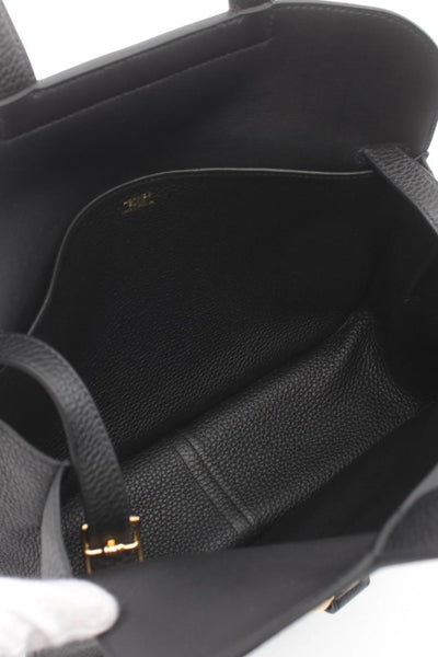 HERMES Alzan 31 Noir Clemence Leather with Gold Hardware