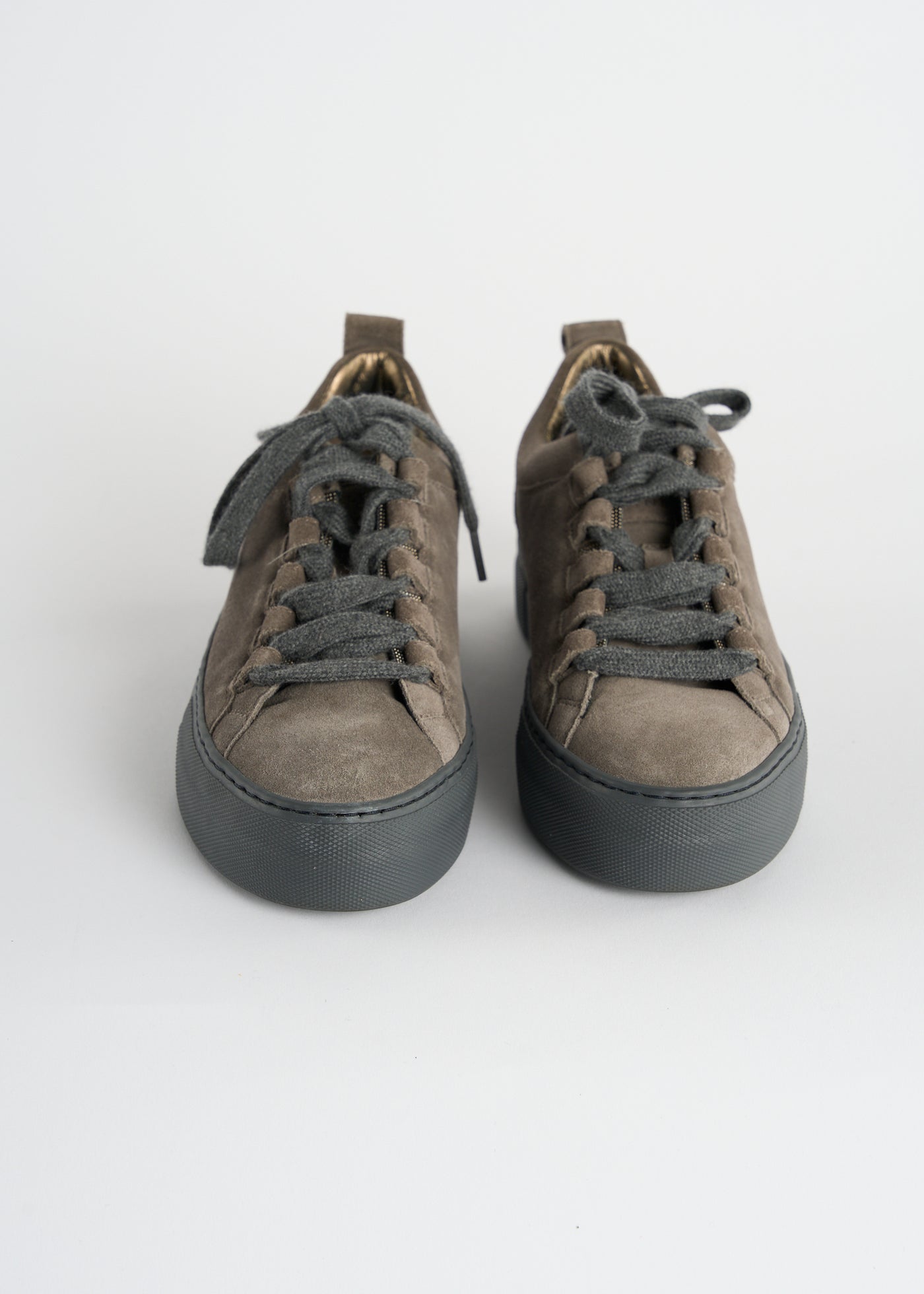 BRUNELLO CUCCINELLI grey suede trainers