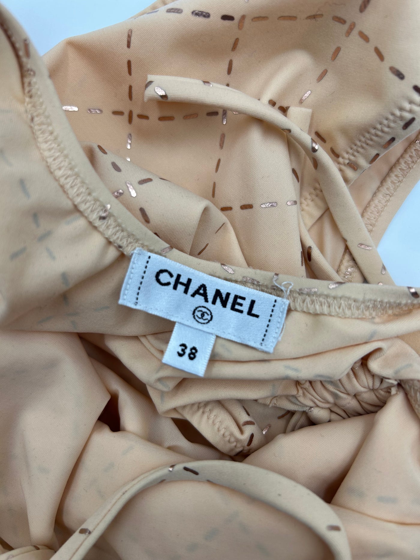 CHANEL beige rose gold swimwear size 38