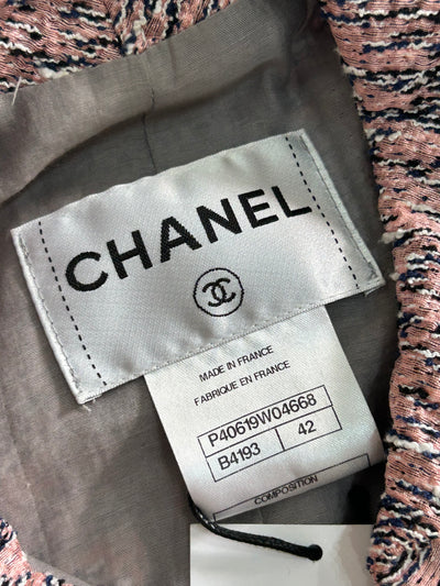 CHANEL Pink Silver Zip Chain Two Pieces Suit 2011 size 42