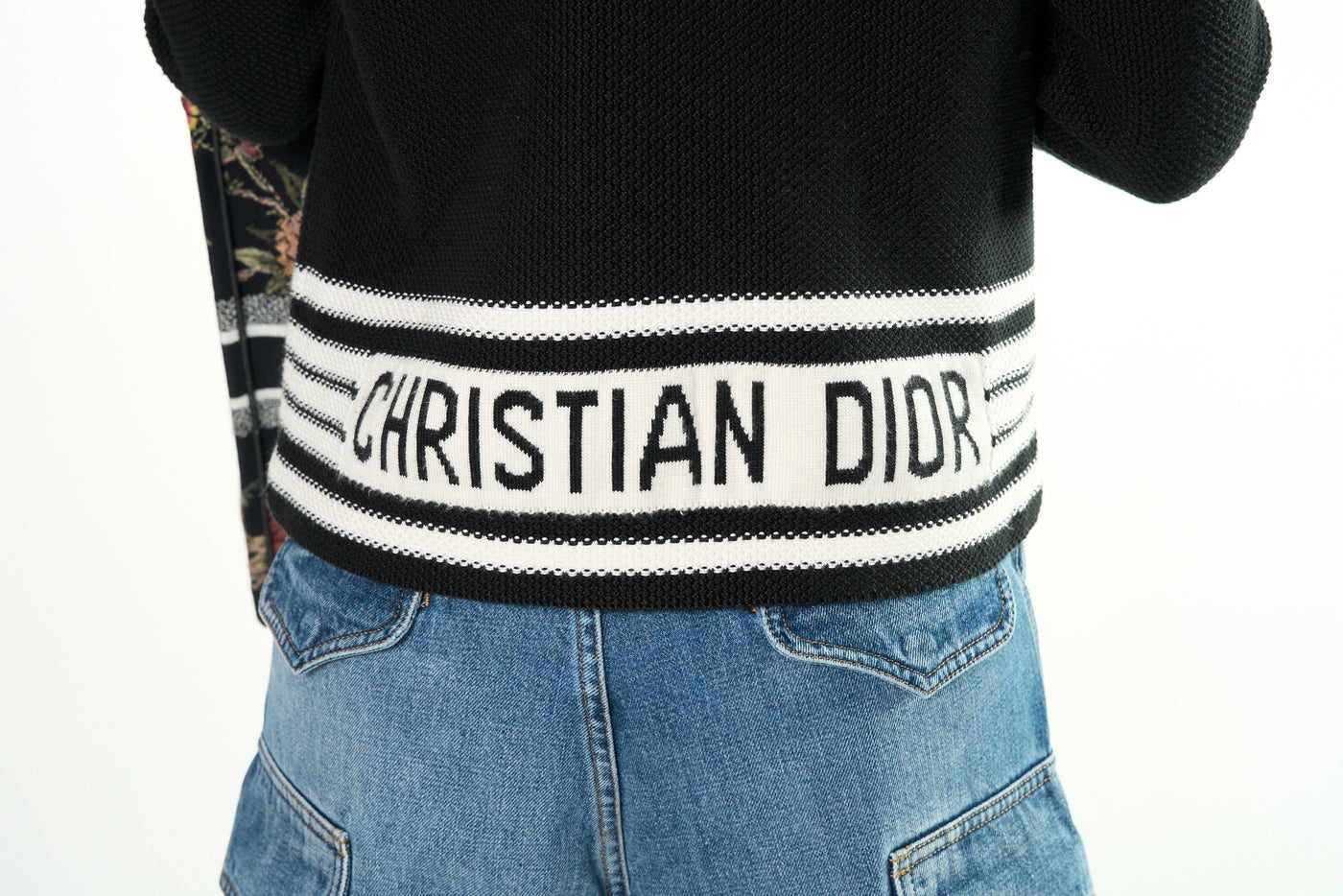 CHRISTIAN DIOR black and white signature cardi jacket