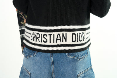 CHRISTIAN DIOR black and white signature cardi jacket