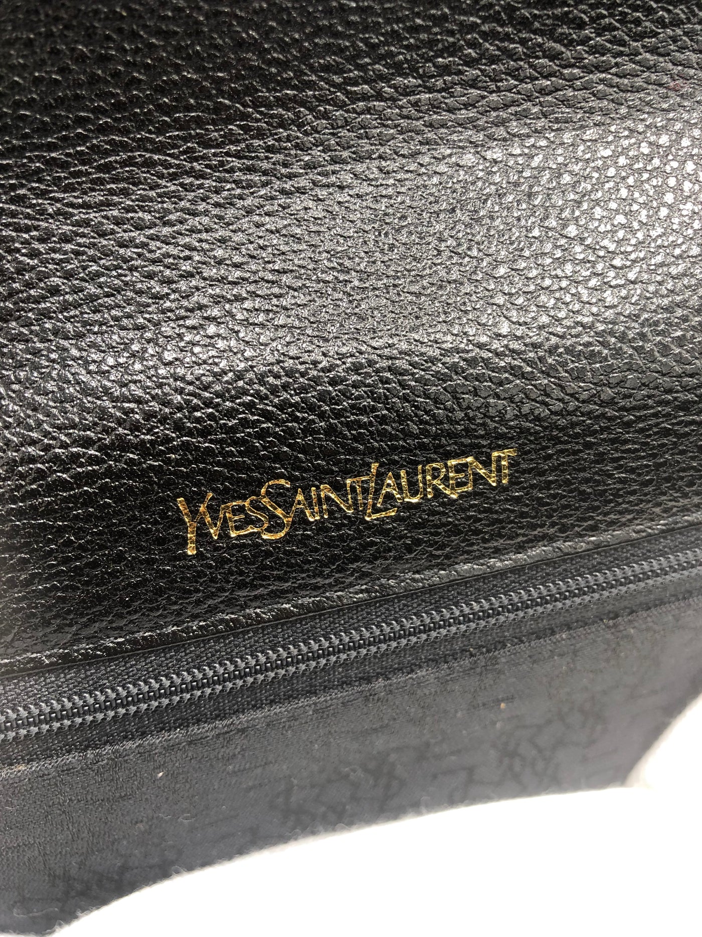YSL Vintage 1990's grain leather envelope clutch