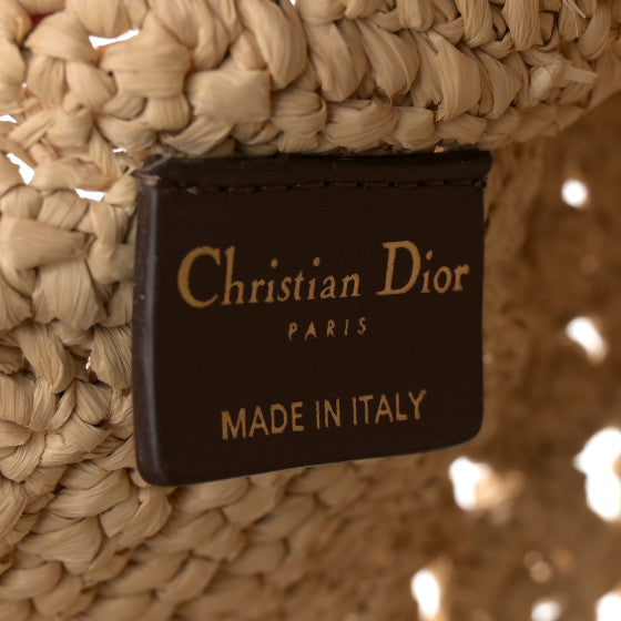 CHRISTIAN DIOR hand crocheted millefiori small book tote handbag with oblique insert
