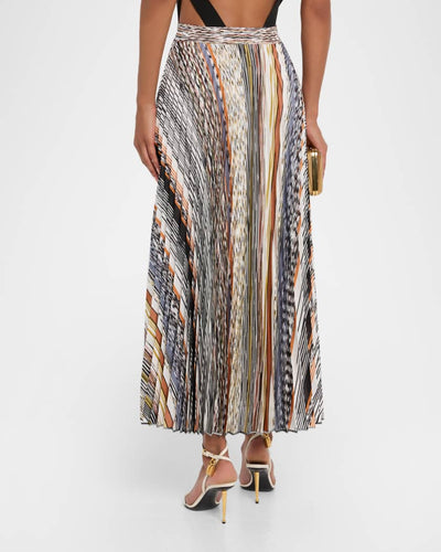 MISSONI A/W 2026 Two Pieces Set Pleated Knit Skirt and Roll Neck Top size 40it