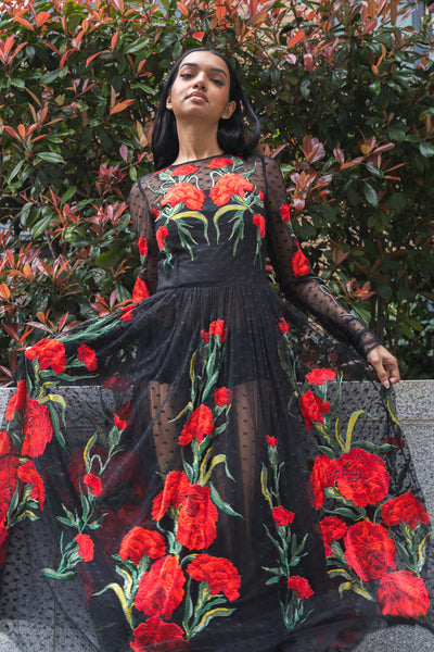 DOLCE GABBANA red roses dress Spring 2015 Collection