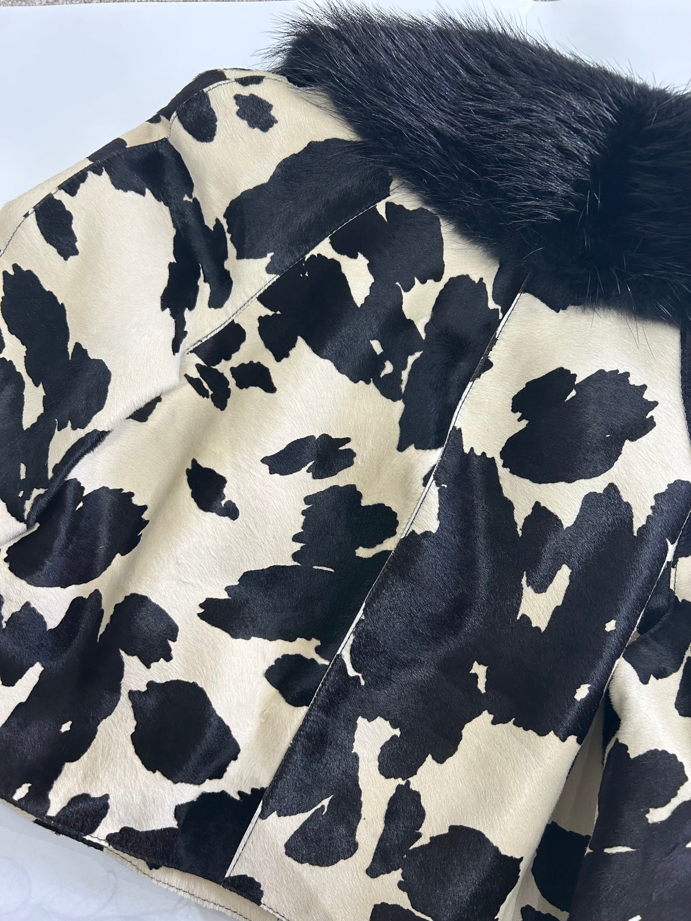 DOLCE GABBANA cow calfskin & lambskin leather jacket size 40