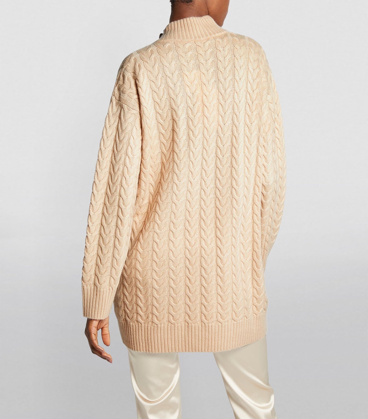 MAX MARA (VIP) beige cashmere wool cable knit jumper RRP: $1150