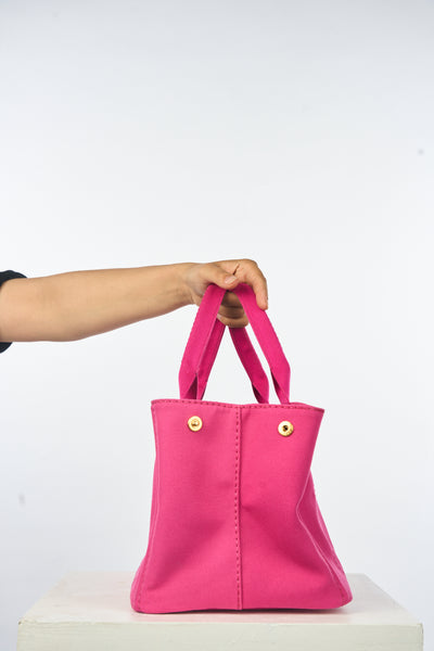 PRADA Pink Canapa Canvas tote Handbag