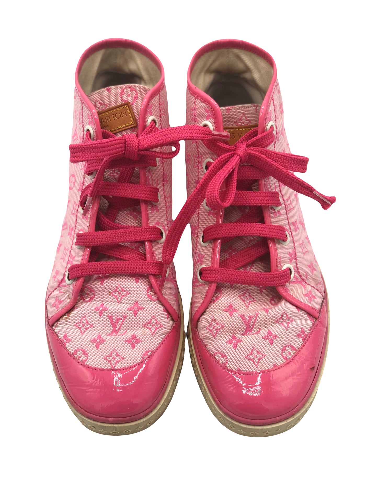 LOUIS VUITTON Pink Monogram trainers size 38.5