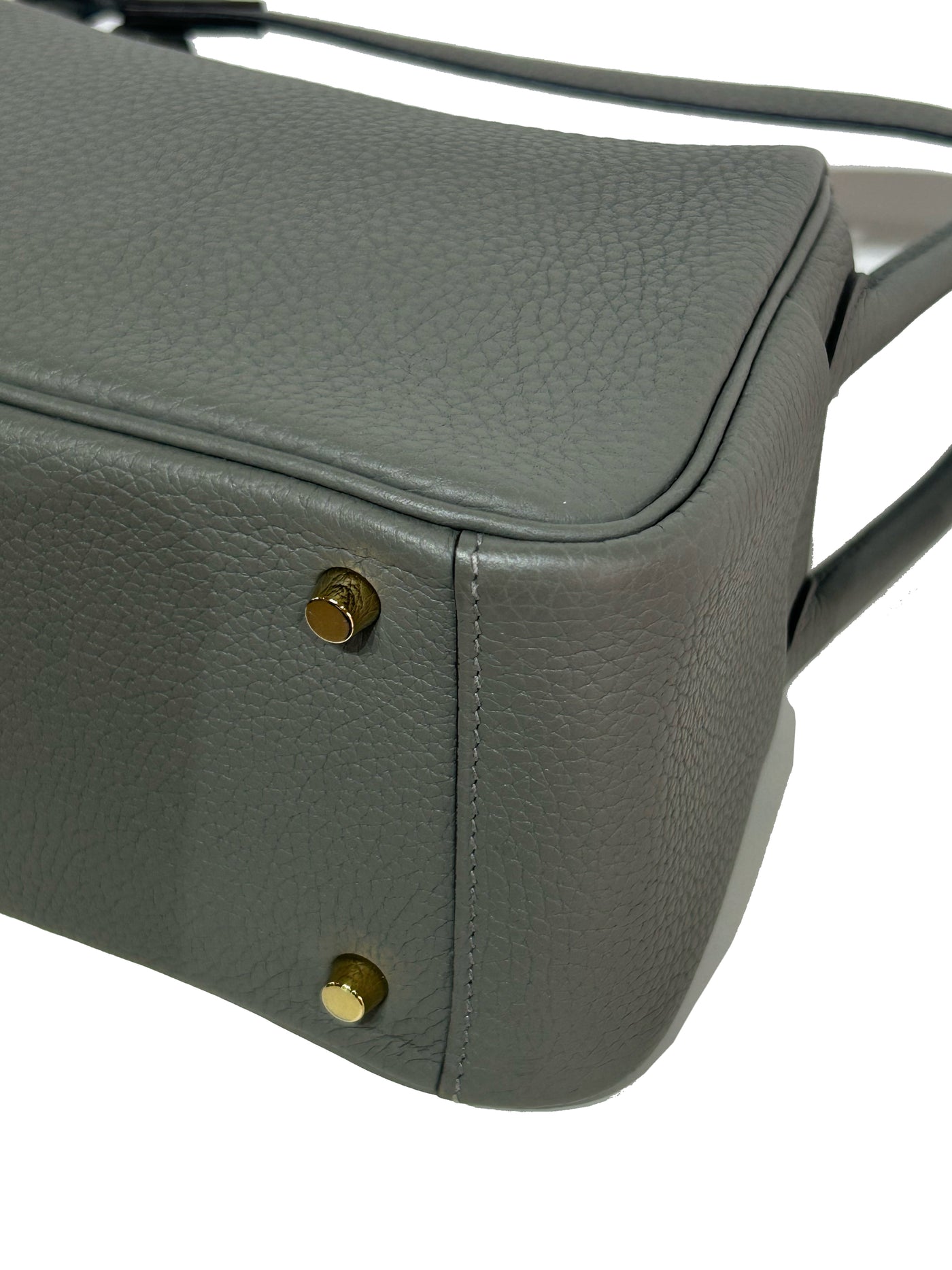 HERMES Lindy Mini || Gris Meyer Clemence leather with Gold Hardware