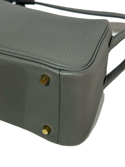 HERMES Lindy Mini || Gris Meyer Clemence leather with Gold Hardware