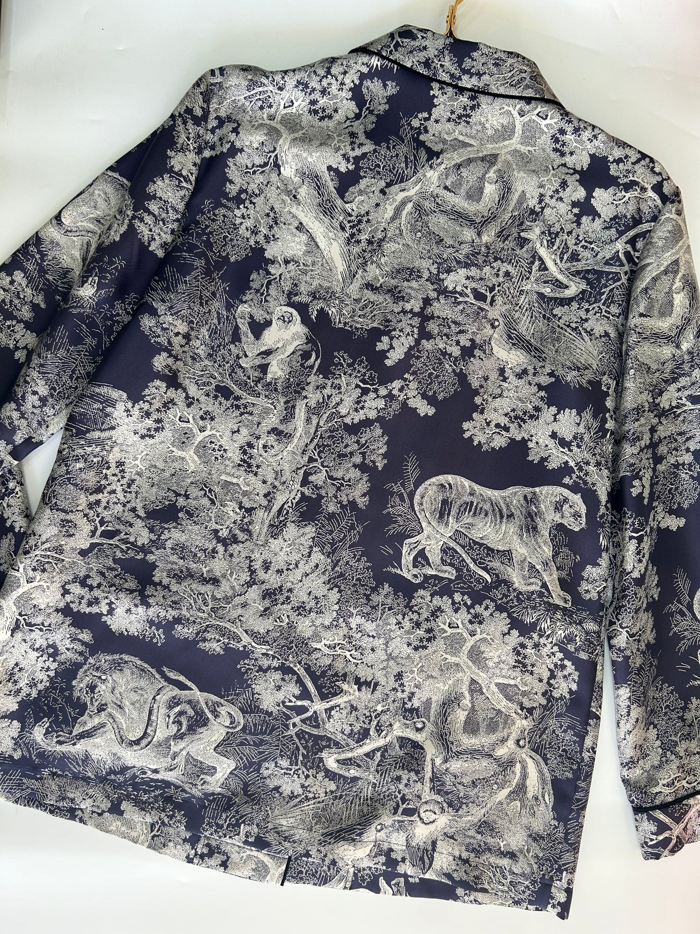 CHRISTIAN DIOR Silk Toile De Jouy blouse size 36fr oversized