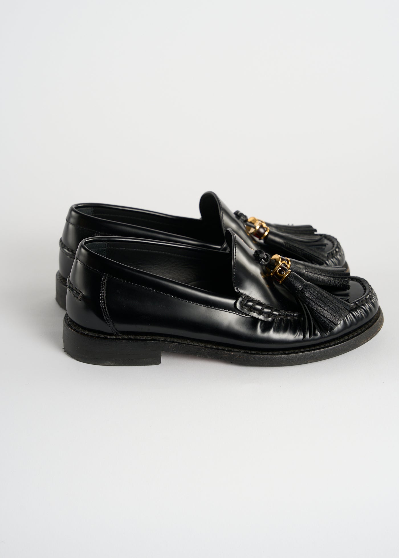 CHRISTIAN DIOR tassel smooth leather loafers