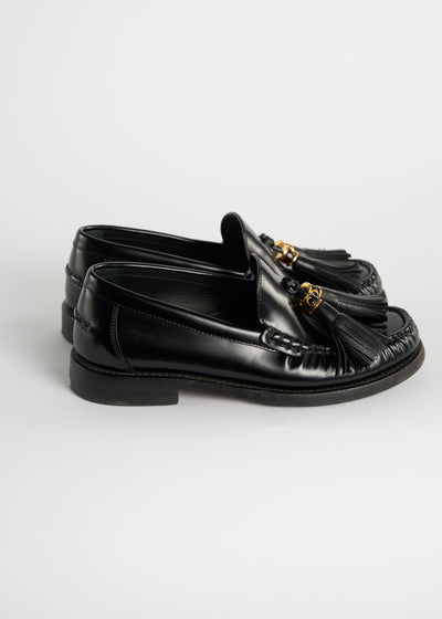 CHRISTIAN DIOR tassel smooth leather loafers