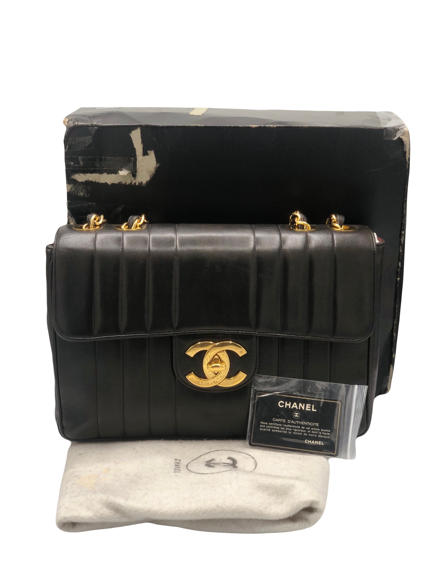 CHANEL VINTAGE 1991-1994 Jumbo Mademoiselle Vertical